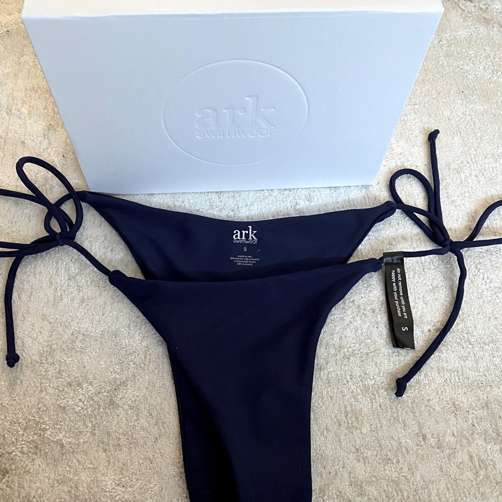 Ark swimwear navy tie side bottom